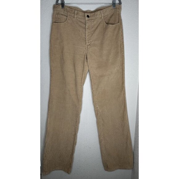 Vintage Oz Jeans Corduroy Pants Mens Tag 38 (Fits 36x35.5) Tan 70s Flare Cords - Picture 2 of 13